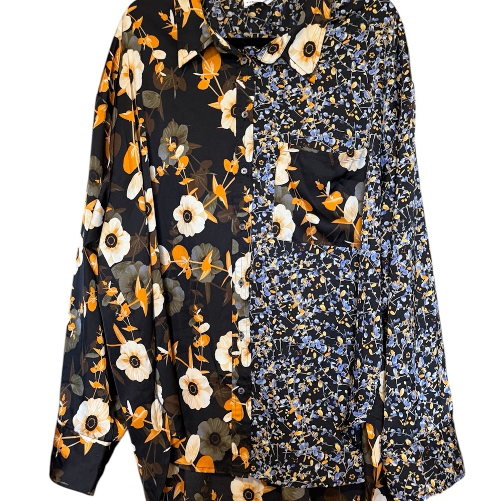 Floral Patchwork Button-Up Shirt